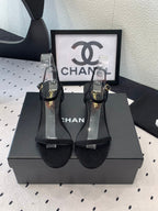 CC Sandal In Black Canvas Fabric 147096