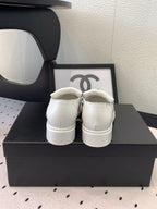 CC Moccasins In White Cowhide 147018