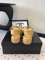 CC Thong Sandals In Dark Beige Lambskin 147040