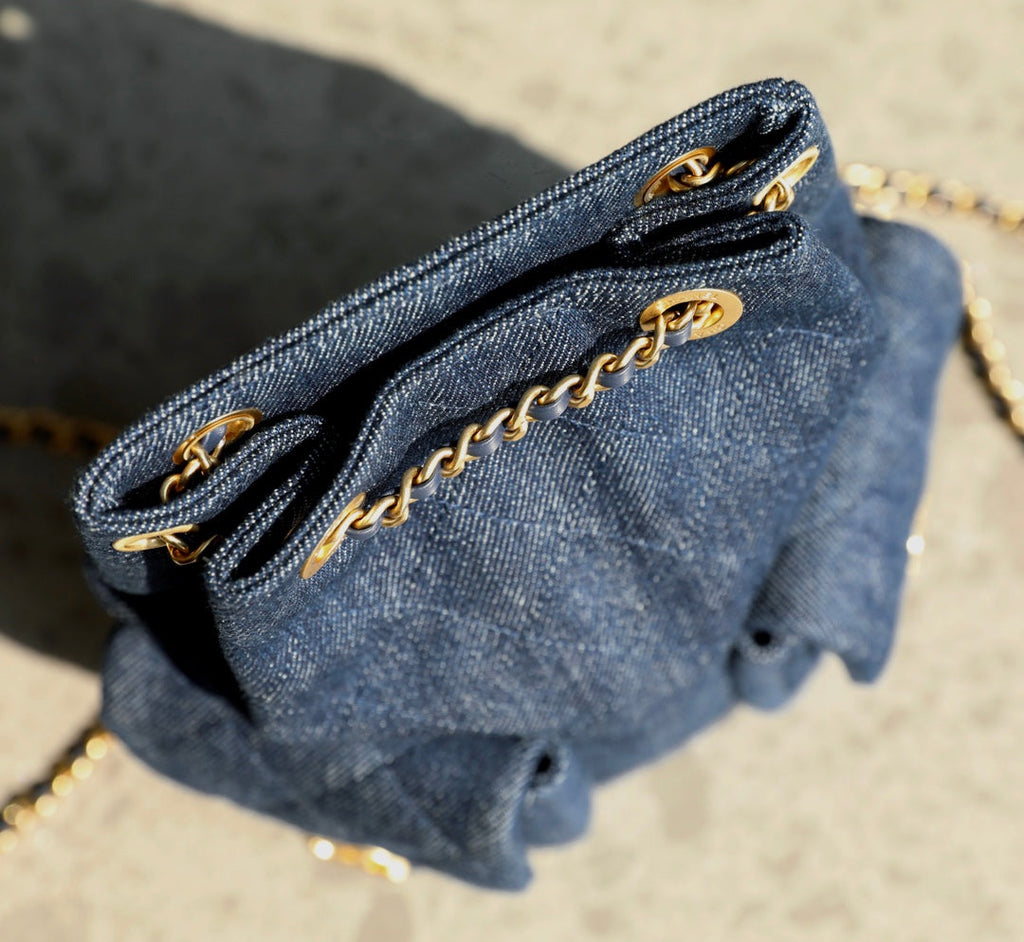 CC Drawstring Backpack 24.3cm Dark Blue Denim