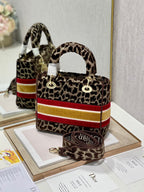 CD Velvet Leopard Print 24 Lady Dior Bag Canvas 336645