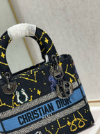 CD Qixi Black 24 Lady Dior Bag Canvas 336654