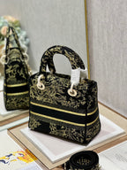 CD Black Magpie 24 Lady Dior Bag Canvas 336688