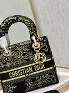 CD Black Magpie 24 Lady Dior Bag Canvas 336688