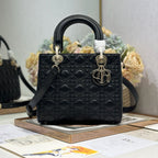 CD Medium Lady Dior 24 Bag Black Lambskin