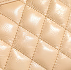 CC 24K Nano 19cm Kelly Shopper Bag Beige Patent Lambskin