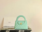 CC 24K Nano 19cm Kelly Shopper Bag Cloud Blue Patent Lambskin