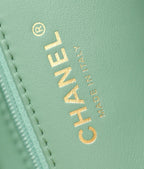 CC 24K Nano 19cm Kelly Shopper Bag Cloud Blue Patent Lambskin