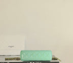 CC 24K Nano 19cm Kelly Shopper Bag Cloud Blue Patent Lambskin