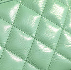 CC 24K Nano 19cm Kelly Shopper Bag Cloud Blue Patent Lambskin