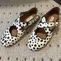 Alaia 25 Criss Cross With Stud Ballet Flats Black White Suede Sheepskin 303694