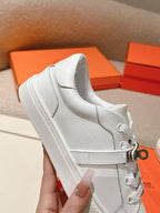HM Day Sneakers White Togo Leather 577503
