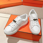 HM Day Sneakers White Togo Leather 577503