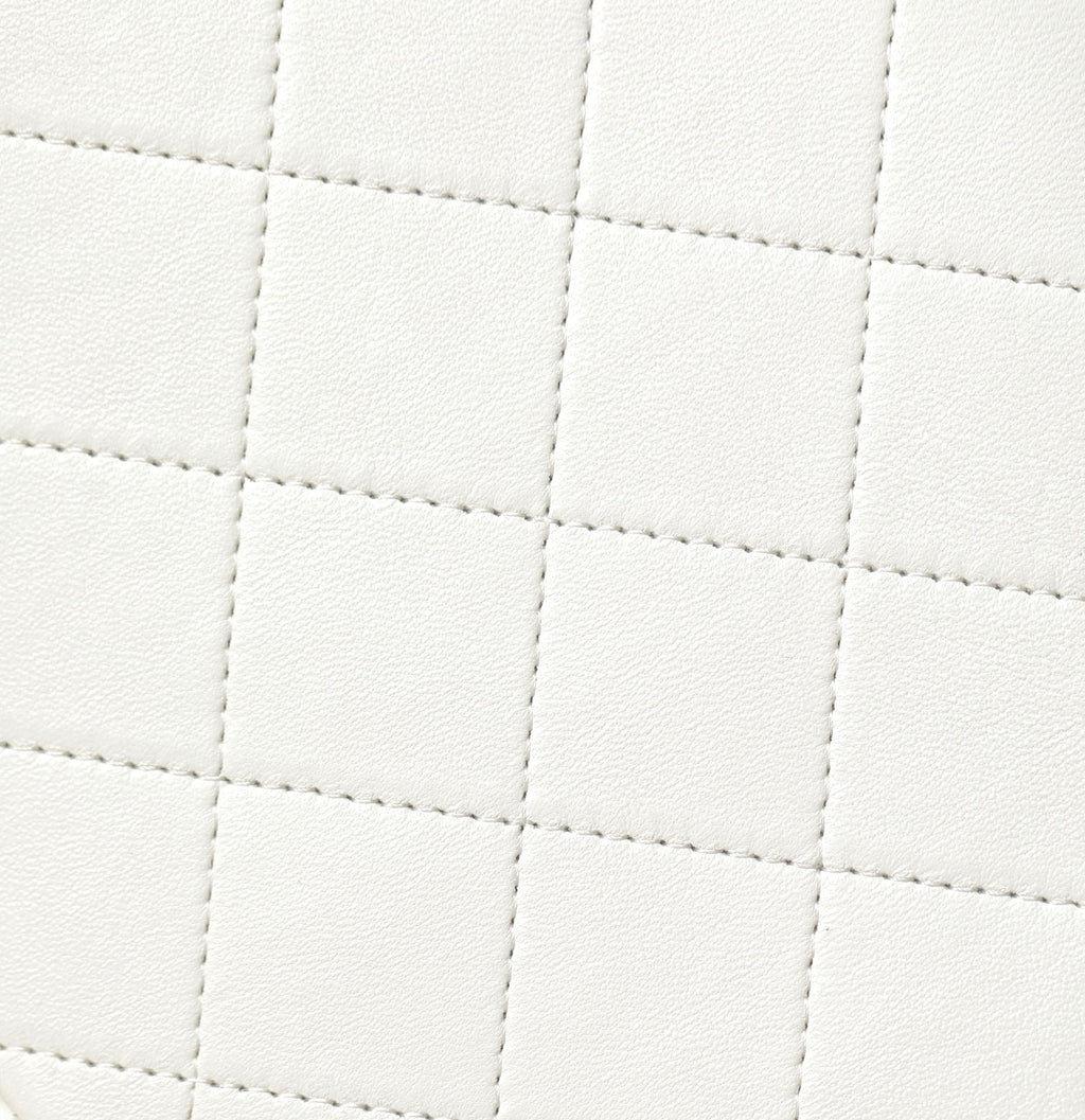 CC Drawstring Backpack 24.3cm White Lambskin