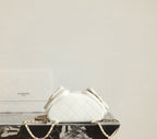 CC Drawstring Backpack 24.3cm White Lambskin