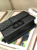 CD Embossed Montaigne Black Calfskin 336833
