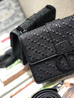 CD Embossed Montaigne Black Calfskin 336833