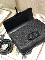 CD Embossed Montaigne Black Calfskin 336833