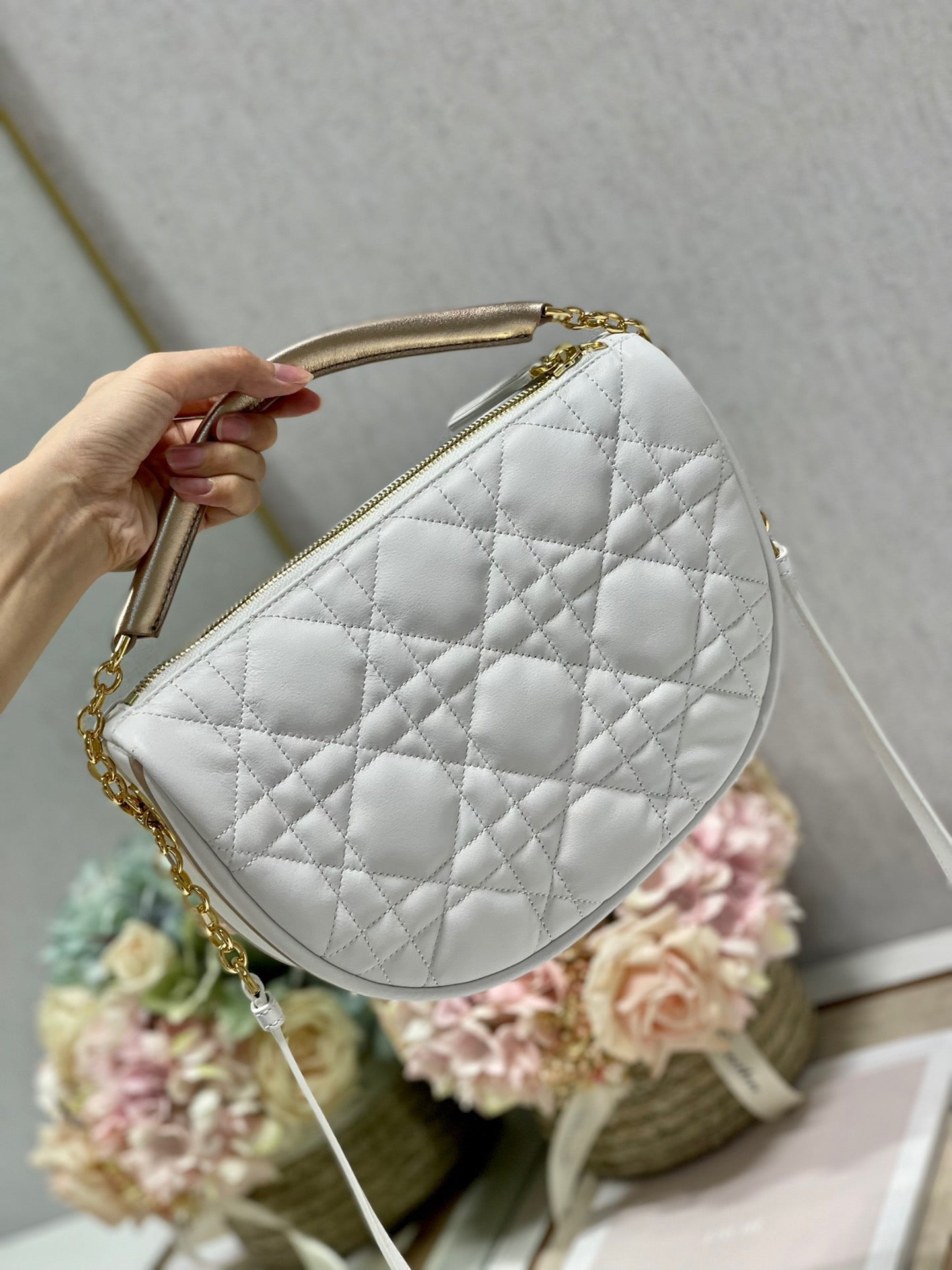 CD Dior Vibe Bag White Cowhide 336791
