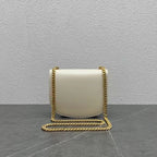 Celine Chain Besace Clea Bag Triomphe White Calfskin GHW