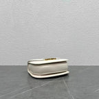Celine Chain Besace Clea Bag Triomphe White Calfskin GHW