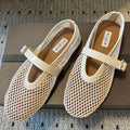 Alaia 25 Women's Ballet Flat Nude Sheepskin 303704
