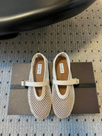 Alaia 25 Women's Ballet Flat Nude Sheepskin 303704