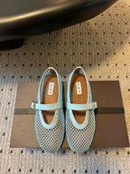Alaia 25 Women's Ballet Flat Lagoon Green Sheepskin 303705