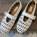 Alaia 25 Vienne Ballet Flats White Lambskin 303715