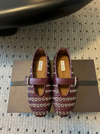 Alaia 25 Vienne With Eyelets Ballet Flats Garnet red Lambskin 303719