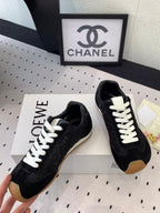 Loewe 25 Runner Sneaker Black Mesh Suede 265455