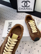 Loewe 25 Runner Sneaker Brown Mesh Suede