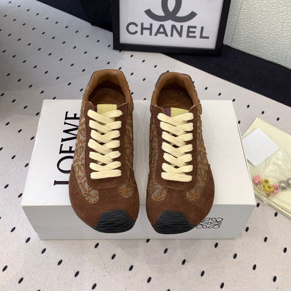 Loewe 25 Runner Sneaker Brown Mesh Suede
