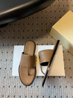 Signum Flat Sandal in Brown Sheepskin 282426