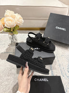 CC 25S Dad Sandal Raffia Calfskin