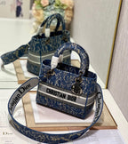 CD Denim Water Blue 24 Lady Dior Bag Canvas 336663