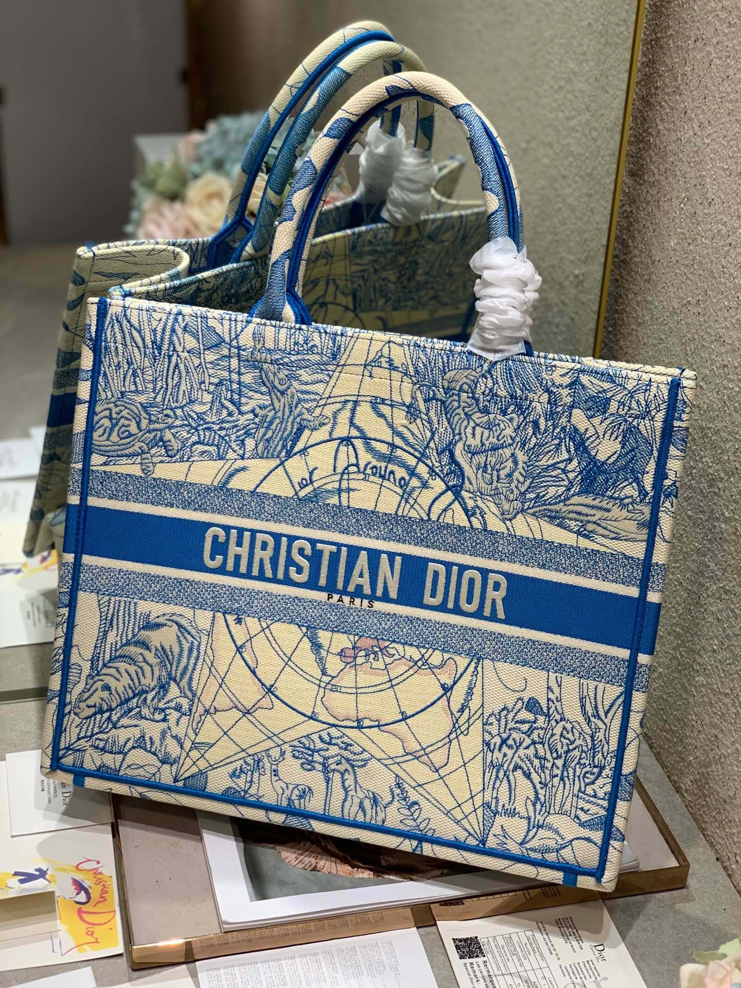 CD Blue Earth Book Tote 42cm Bag Canvas 336591
