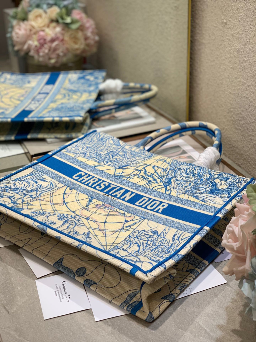 CD Blue Earth Book Tote 42cm Bag Canvas 336591
