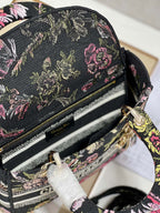CD Glenflower Black 24 Lady Dior Bag Canvas 336727