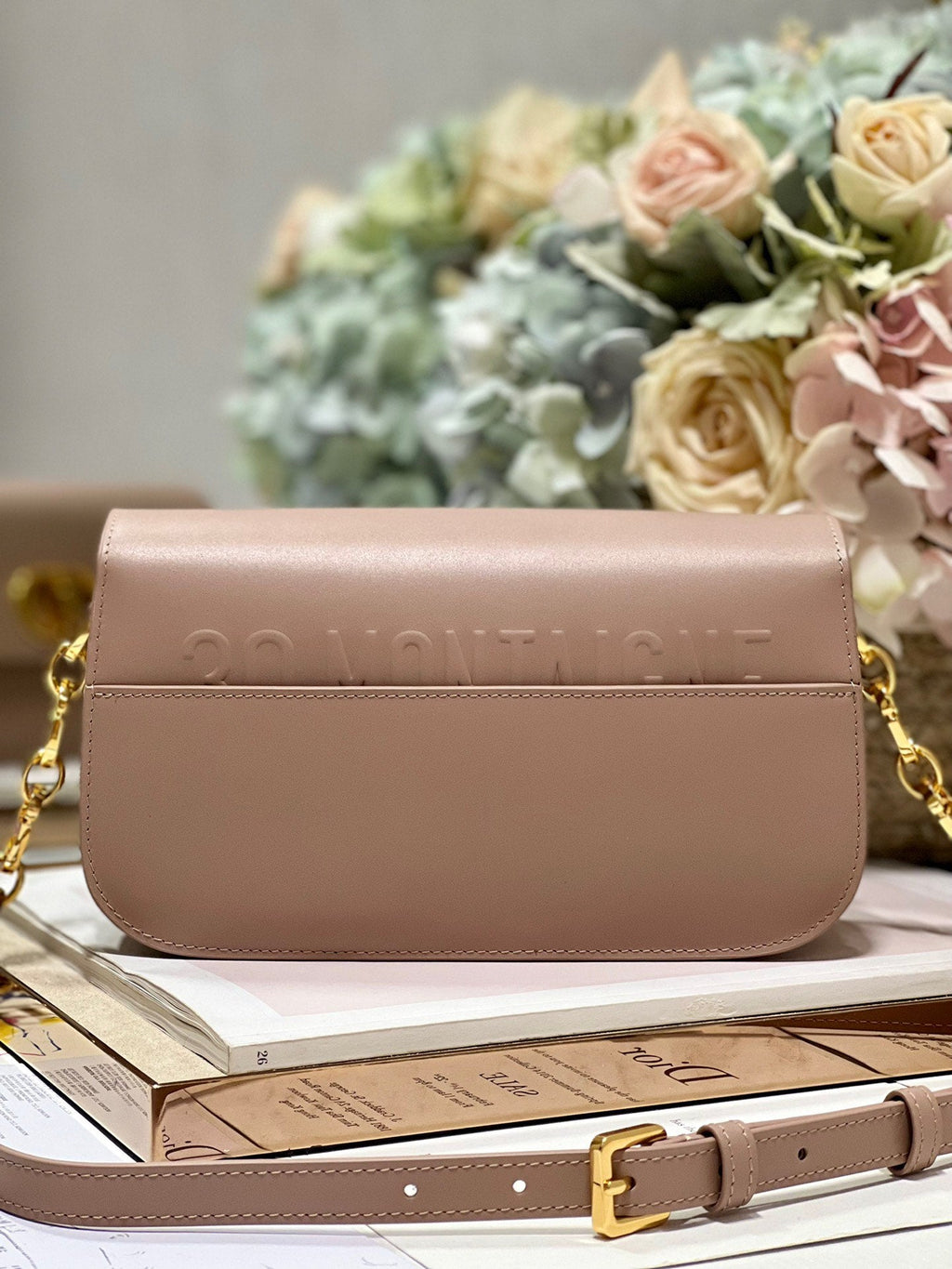 CD Montaigne Avenue Bag Pink Calfskin 336845