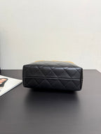 CC 25A Tote 28cm Brown Suede Black Calfskin