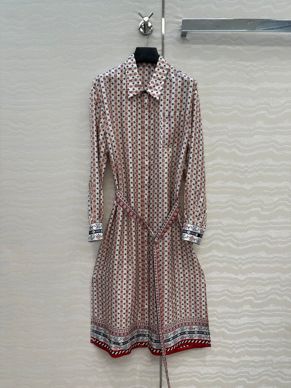 LV Monogram Floral Print Island Resort Dress Multicolor Silk