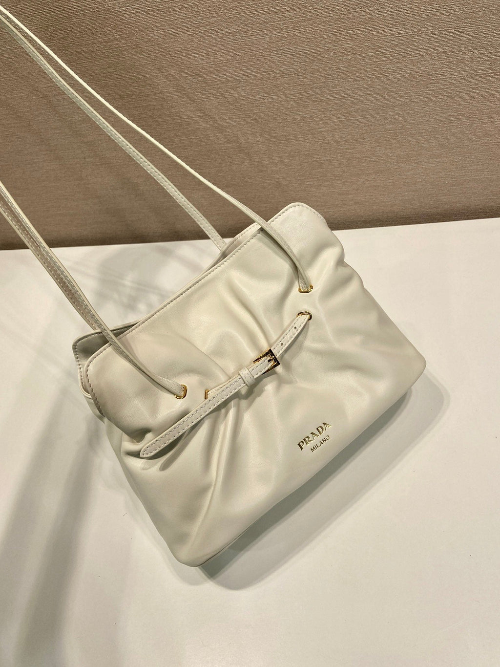 Prada Small Dada 25cm Ivory Nappa Leather