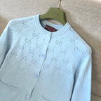 Gucci Cardigan Blue Cotton 303331