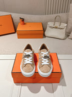 HM Day Sneakers White Brown Suede Calfskin 577512