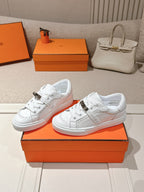 HM Day Sneakers With Perforated Strap White Calfskin 577513