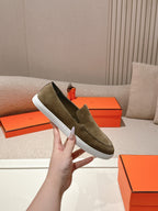 HM Julien Loafer Dark Khahi Suede 577427