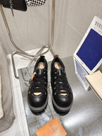 LV Pharrell and Nigo Hiking Shoes Black Sheepskin 383741