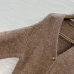 LP 25 V-neck Cardigan Brown Alpaca Wool 291829