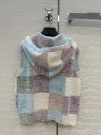 CC Hooded Vest Multicolor Polyester Acrylic Fibers Wool